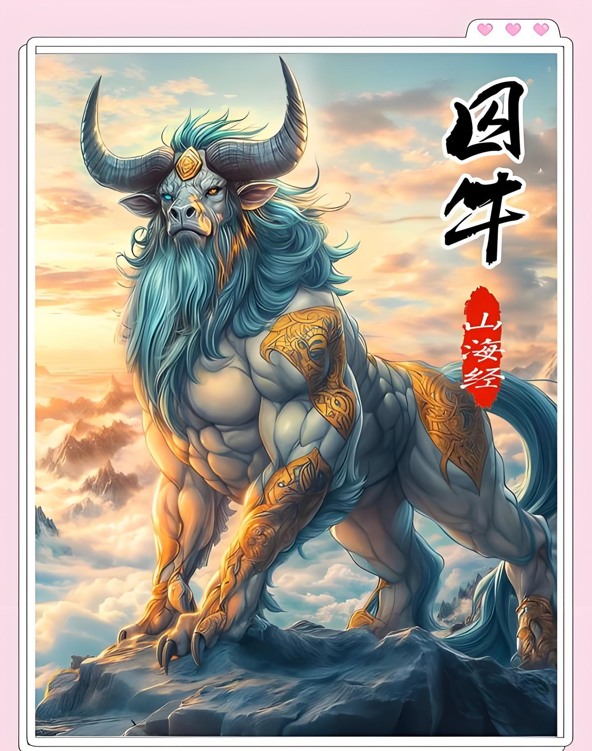 Qiuniu dragon son music instrument decoration 囚牛 illustration