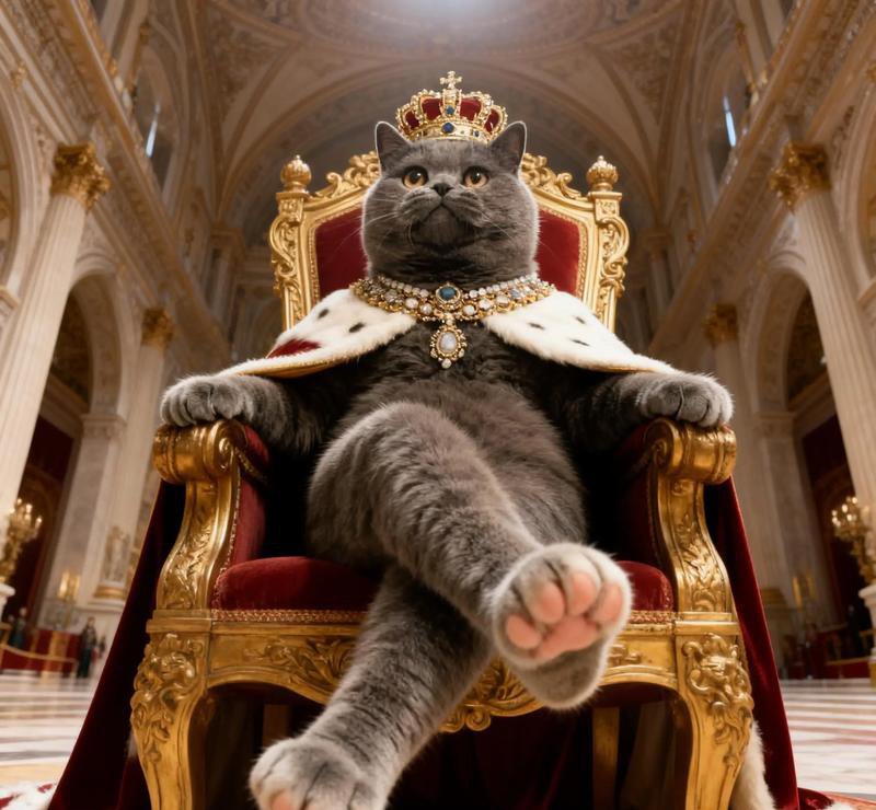 majestic cat sitting on throne