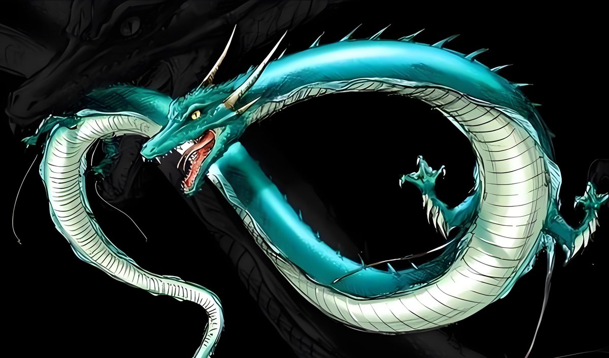 Shuihui to jiao to long to horned dragon evolution 水虺 蛟 龙 角龙 illustration