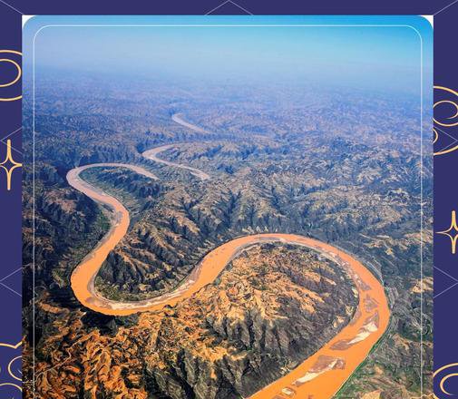 Yellow River aerial view looks like a dragon