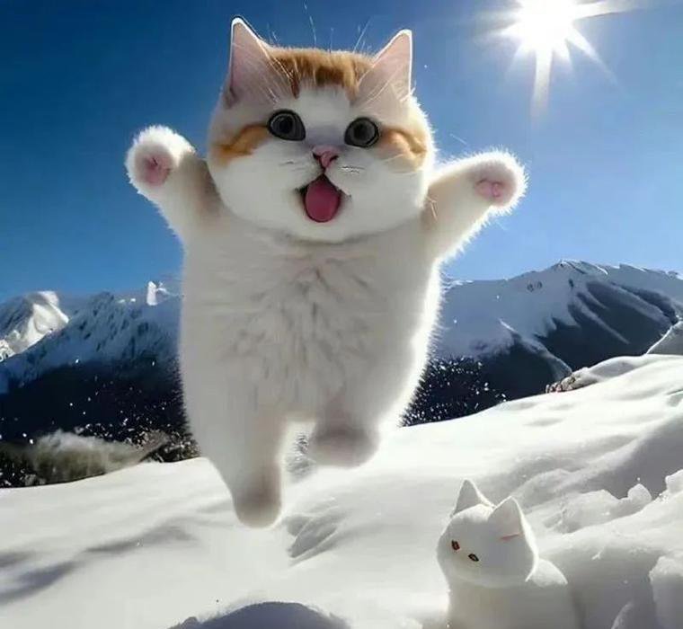 playful cat jumping